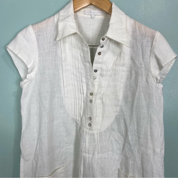 Anne Fontaine Linen Off White Mini Dress Muguette Sz 40 - Picture 3 of 9